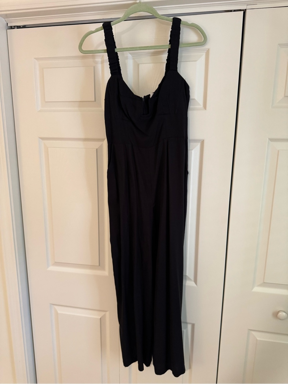 Astr Black Ruched-Strap Jumpsuit